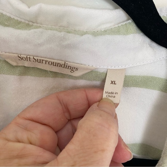 Soft Surroundings Striped Asymmetrical Button Wrap Tunic Top - Picture 8 of 13